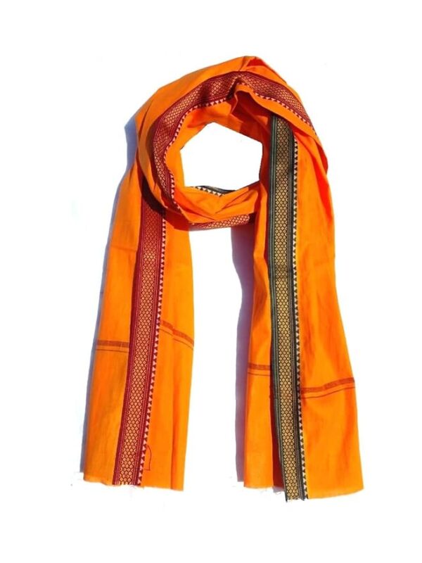 Logpri Shopping ®™ Pure 100% Cotton Saffron Gamcha For Men - 300 GSM Gomasa (Soft Towel Size - Full Size) Light Color Bhagwa Gamcha