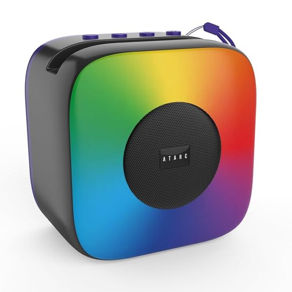 ATARC® AT-620 Fanatic 05W Bluetooth Speaker Hi-fi Stereo Sound Surround Upto 08 Hours Playback, with RGB Lights Best for Mobile, Laptop/PC, Ipad, Media Players with Multi Modes Aux/TF Card (Blue)