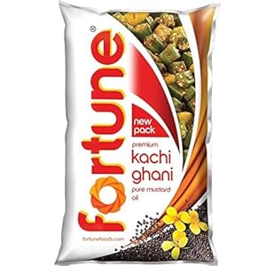 Fortune Premium Kachi Ghani Pure Mustard Oil, 1 Ltr, Pouch