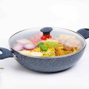 DIVYA Granite Kadhai with Glass Lid